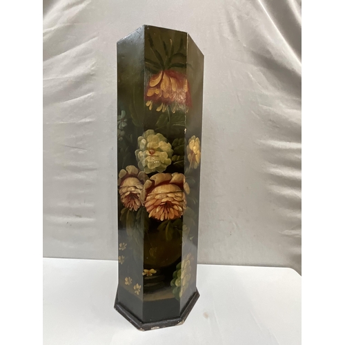 304 - HEXAGONAL HAND PAINTED STICK STAND H 24