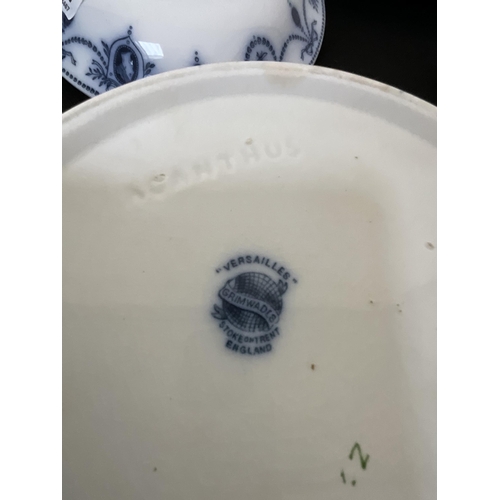 312 - BOX OF VICTORIAN BLUE & WHITE DINNERWARE