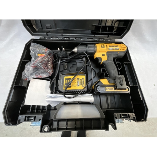 315 - DEWALT 18V TWIN BATTERY RECHARGEABLE DRILL AS NEW