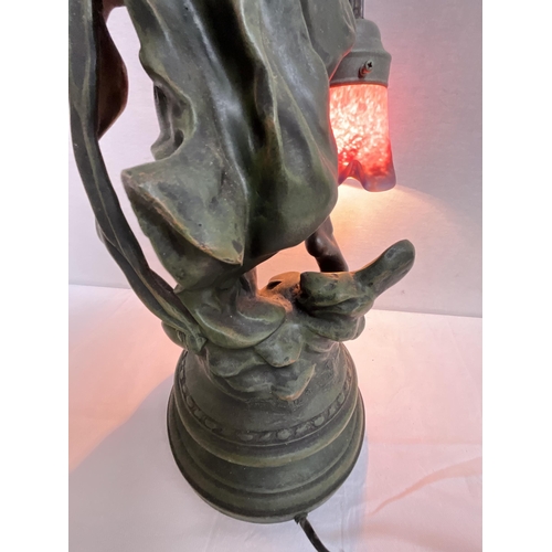 319 - REPRODUCTION GRECIAN LADY TABLE LAMP H 24