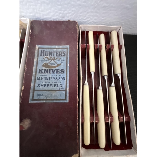 324 - BOX OF CUTLERY TO INCLUDE VINTAGE AND VICTORIAN BOXED SETS ETC