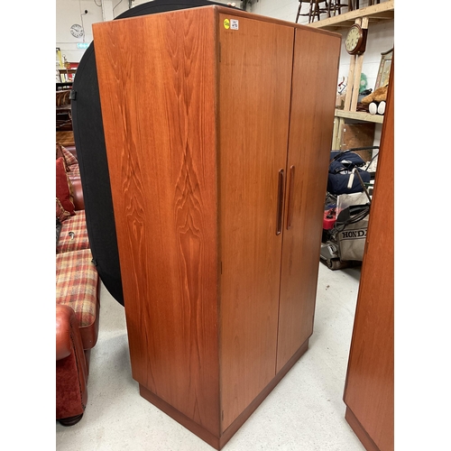 470 - VINTAGE TEAK FITTED DOUBLE WARDROBE BADGED G PLAN H 69