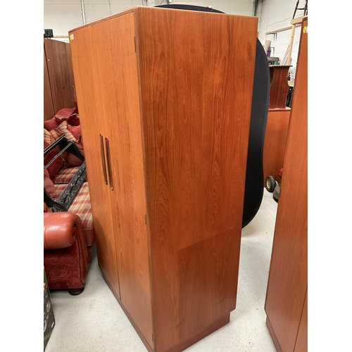 470 - VINTAGE TEAK FITTED DOUBLE WARDROBE BADGED G PLAN H 69