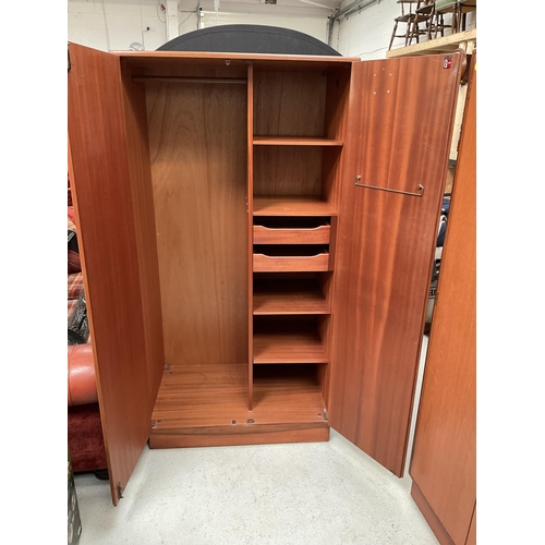 470 - VINTAGE TEAK FITTED DOUBLE WARDROBE BADGED G PLAN H 69