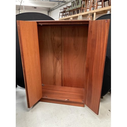 473 - VINTAGE TEAK TRIPLE WARDROBE WITH CANTILEVER DOORS BADGED G PLAN H 69