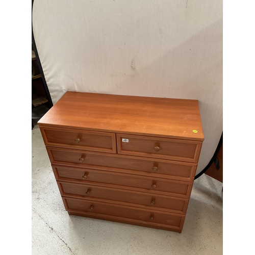 484 - VINTAGE TEAK 2 OVER 4 BEDROOM CHEST H 41