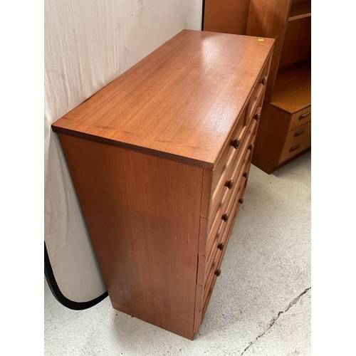 484 - VINTAGE TEAK 2 OVER 4 BEDROOM CHEST H 41