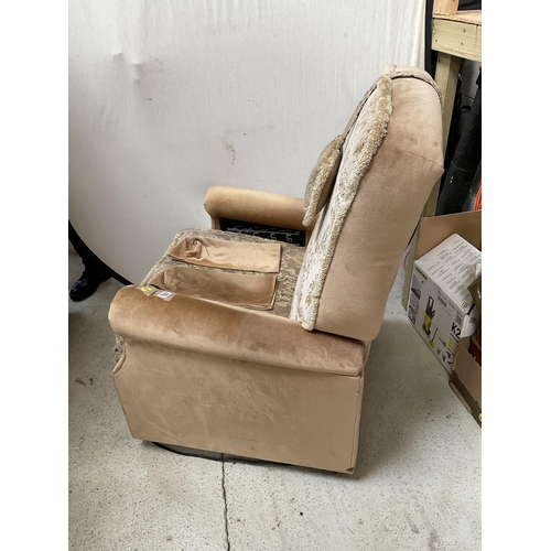 492 - MANUAL RECLINING UPHOLSTERED FIRESIDE CHAIR WITH ELECTRIC HEAT AND MASSAGER