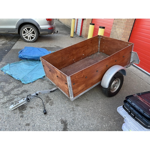 493 - 5 X 3 CAR TRAILER WITH COVER 60 X 36