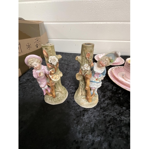 19 - 2 BOXES OF CHINA, KITCHENWARE ETC FIGURES 6.5