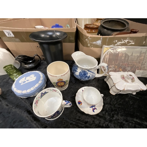 20 - 3 BOXES OF CHINA, KITCHENWARE ETC