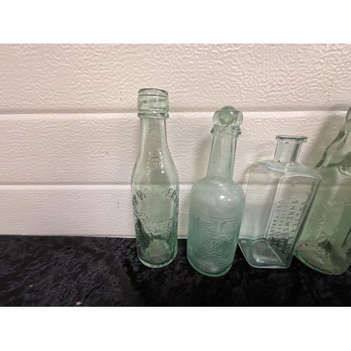 44 - BOX OF VICTORIAN ADVERTISING BOTTLES ETC