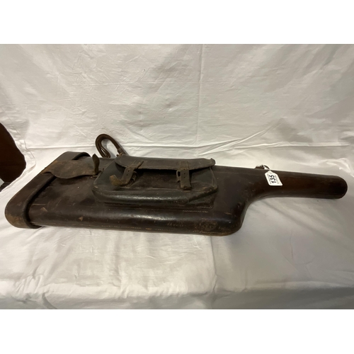 135 - VICTORIAN LEG OF MUTTON GUN CASE WITH BRASS FITTINGS - 31