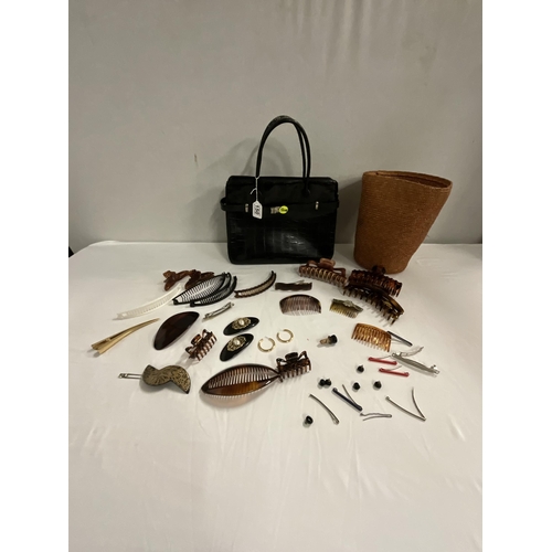 150 - JANE SHILTON HANDBAG AND QTY OF HAIRCOMBS