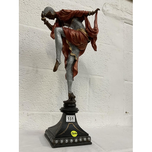 151 - ART DECO STYLE DANCING LADY STATUE - 22.5