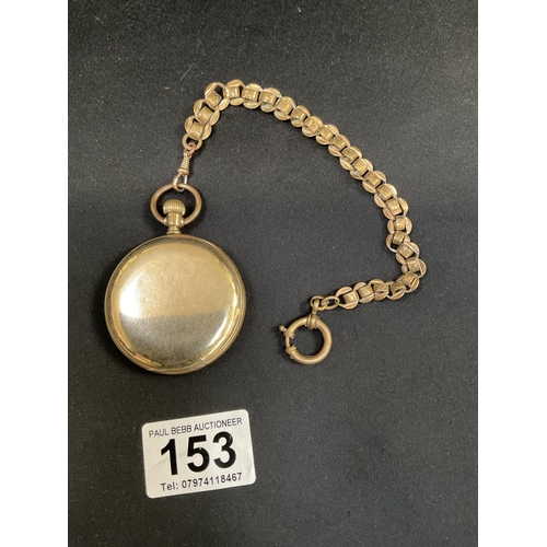 153 - VINTAGE ELGIN POCKET WATCH AND CHAIN