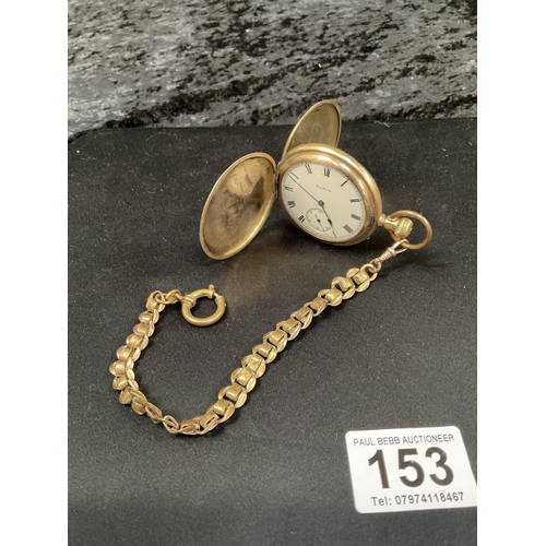 153 - VINTAGE ELGIN POCKET WATCH AND CHAIN