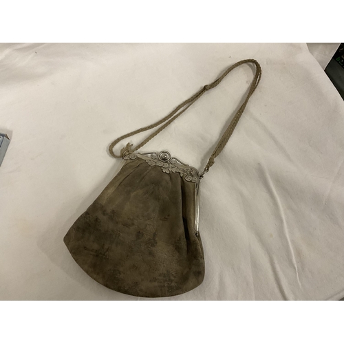 233 - VINTAGE LADIES PURSE DATED 1918, RONSON LIGHTER, PLATED CUTLERY ETC