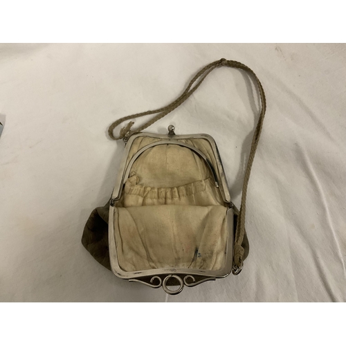 233 - VINTAGE LADIES PURSE DATED 1918, RONSON LIGHTER, PLATED CUTLERY ETC