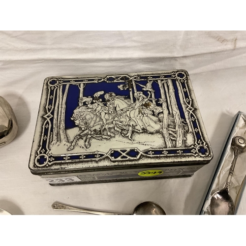 233 - VINTAGE LADIES PURSE DATED 1918, RONSON LIGHTER, PLATED CUTLERY ETC