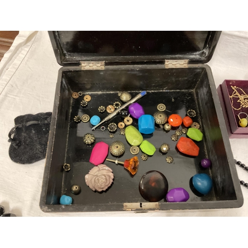 235 - BOX OF COSTUME JEWELLERY