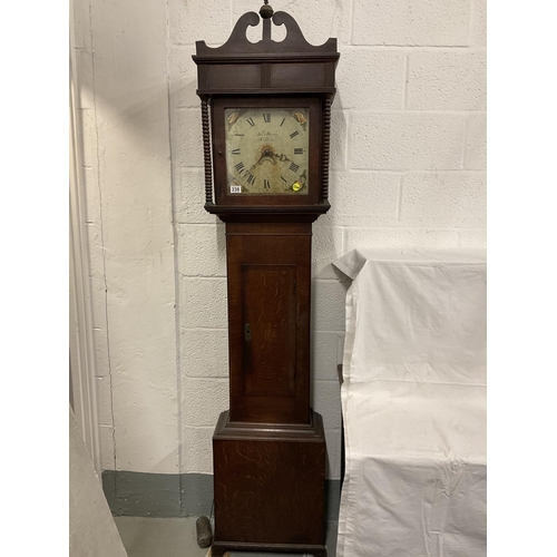 238 - VICTORIAN 30 HOUR OAK CASED GRANDFATHER CLOCK A/F 84