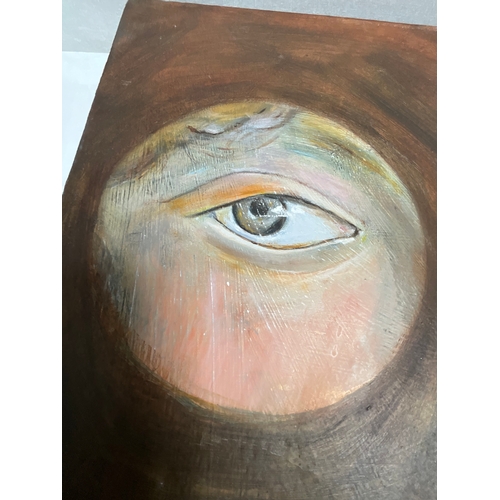 12 - UNFRAMED OILS ON CANVAS - THE EYE (ITEM 8) 20