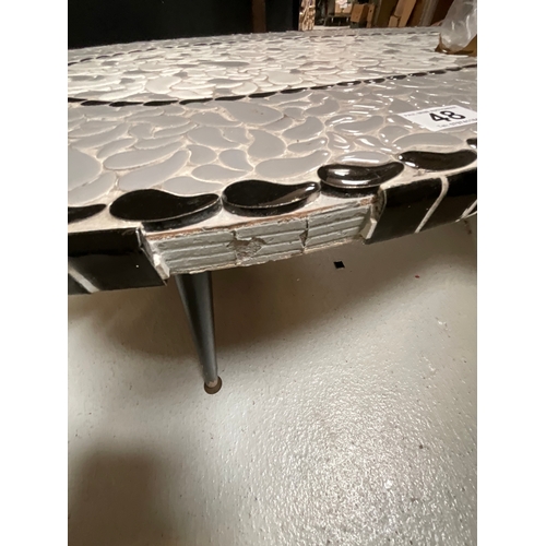 48 - RETRO TILED TOPPED COFFEE TABLE H16