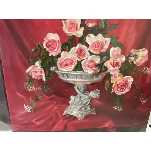 69 - 5 FLORAL FRAMED OILS LARGEST 28