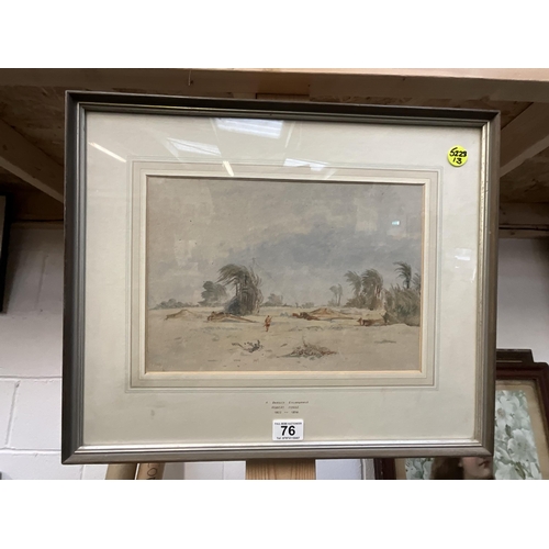 76 - FRAMED WATERCOLOUR THE BEDOIUN ENCAMPMENT ROBERT TONGE 1823-1856 (ITEM 13) 16