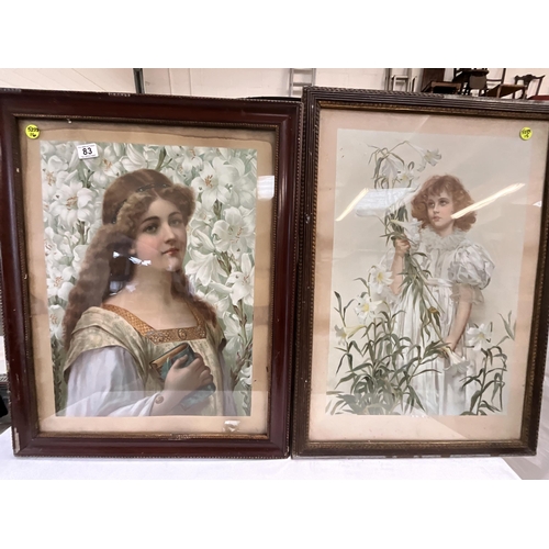 83 - PAIR OF VICTORIAN FRAMED PICTURES (ITEM 16) LARGEST 32