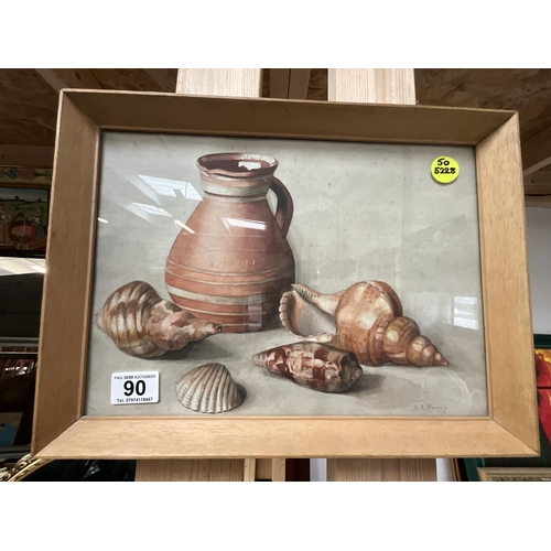 90 - FRAMED WATERCOLOUR WITH PENCIL SIGNATURE S R MANNING (ITEM 50) 15