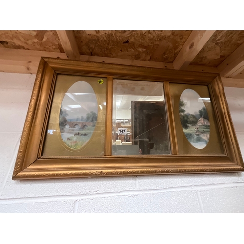 147 - GILT FRAMED OVER MANTLE PICTURE MIRROR (ITEM 17) 34