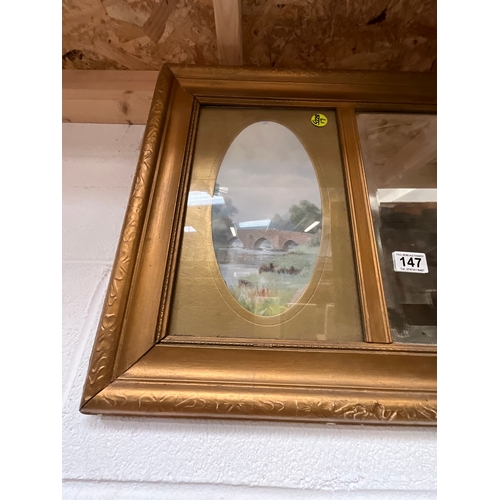 147 - GILT FRAMED OVER MANTLE PICTURE MIRROR (ITEM 17) 34