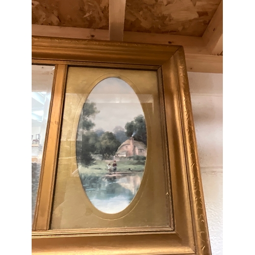 147 - GILT FRAMED OVER MANTLE PICTURE MIRROR (ITEM 17) 34