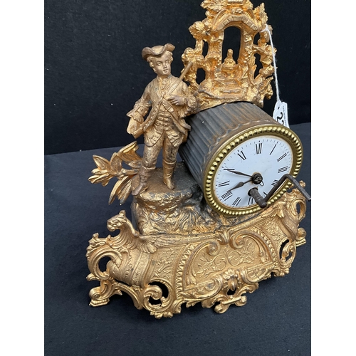 237 - FRENCH GILT MANTEL CLOCK 11