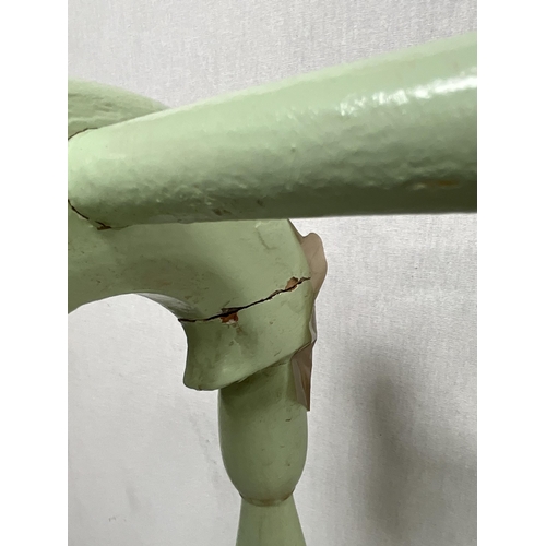 344 - GREEN PAINTED VICTORAIN TOWEL RAIL (108) H32