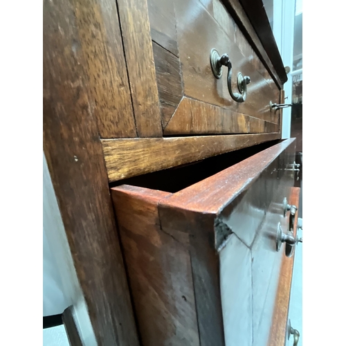 345 - MAHOGANY BUREAU WITH 3 DRAWERS TO BASE (172) H40