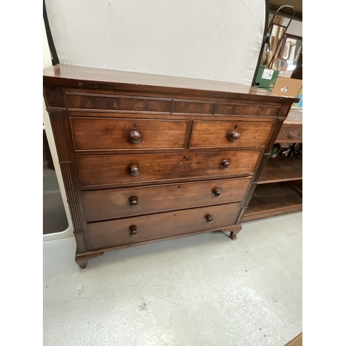 346 - VICTORIAN MAHOGANY BEDROOM CHEST WITH 2 OVER 3 DRAWERS H46