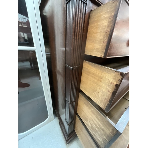 346 - VICTORIAN MAHOGANY BEDROOM CHEST WITH 2 OVER 3 DRAWERS H46