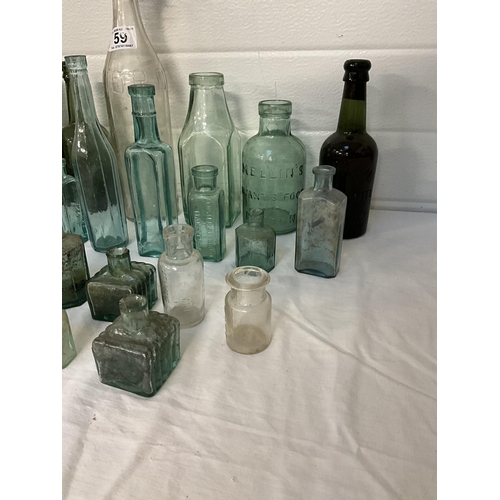 59 - PLASTIC CRATE OF VICTORIAN AND LATER BOTTLES