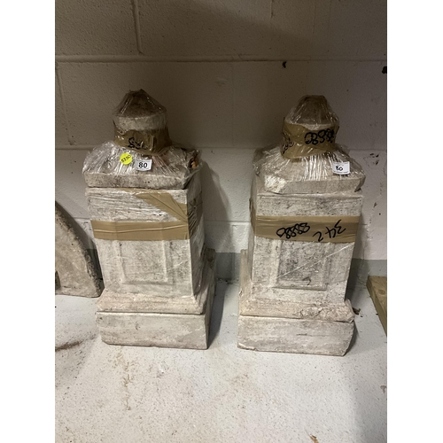 80 - PAIR OF CONCRETE PLINTHS H17