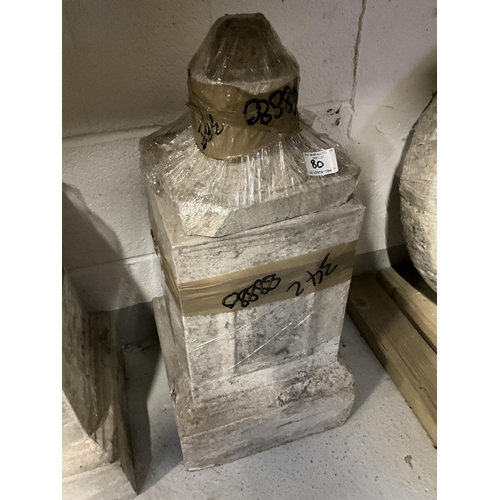 80 - PAIR OF CONCRETE PLINTHS H17