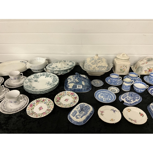 91 - LARGE CRATE OF VICTORIAN AND LATER CHINA