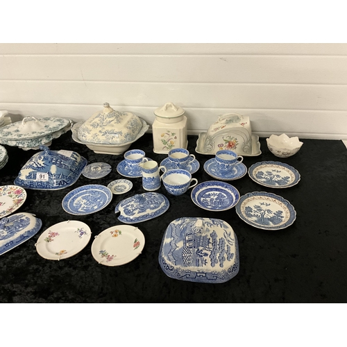 91 - LARGE CRATE OF VICTORIAN AND LATER CHINA