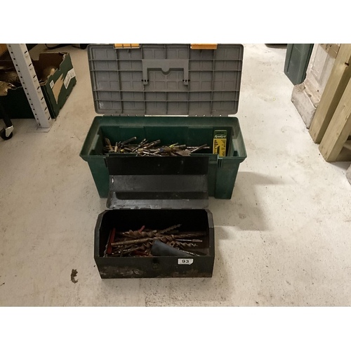 93 - 2 TOOL BOXES OF DRILL BITS