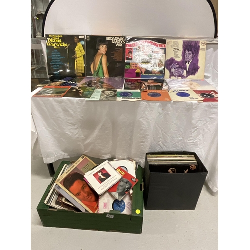 125 - BOX AND CASE OF LP'S & SINGLES TO INCLUDE BEATLES ETC