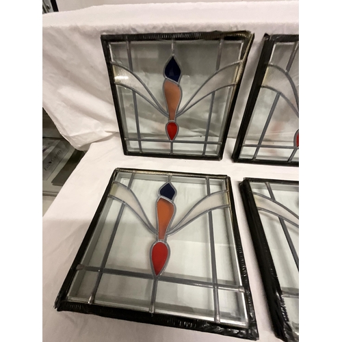 137 - 6 STAINED AND LEADED GLASS SEALED PANELS 10