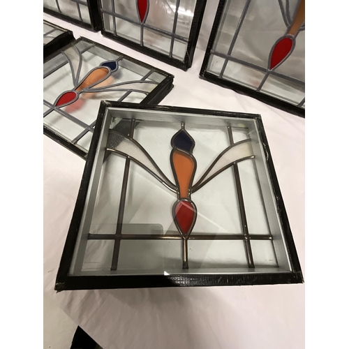 137 - 6 STAINED AND LEADED GLASS SEALED PANELS 10