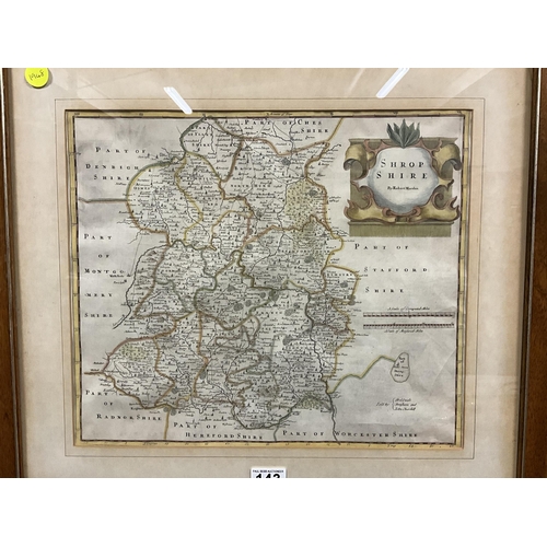 143 - FRAMED SHROPSHIRE MAP BY ROBERT MORDEN 24